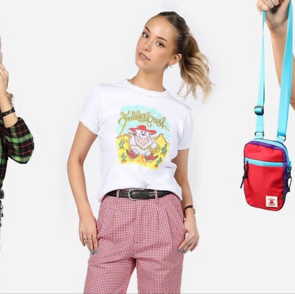 Teddy Fresh White Tee with Colorful Cowboy Graphic